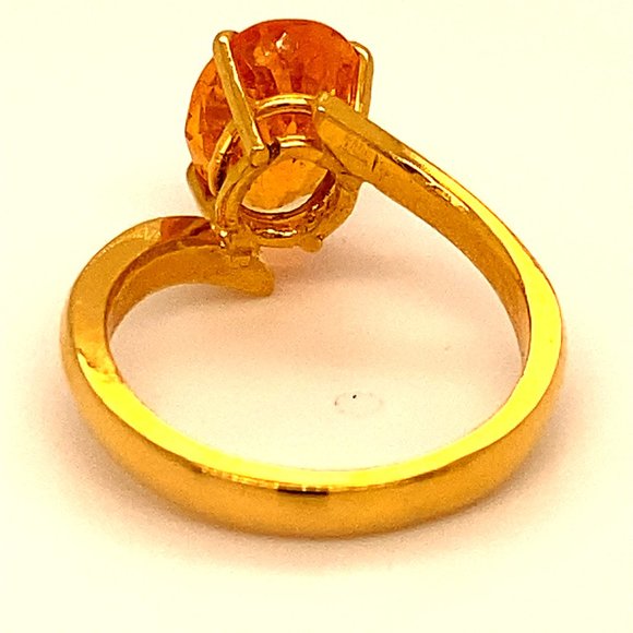 Mandarin Spessartine 22K Solid Yellow Gold Ring - Picture 4 of 7